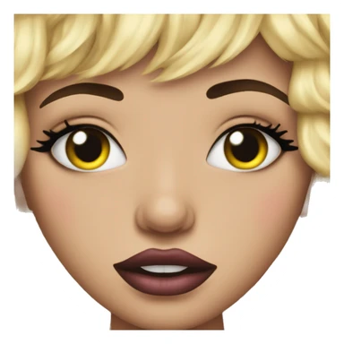 Sassy nail emoji with big lash and plump lips sticker
