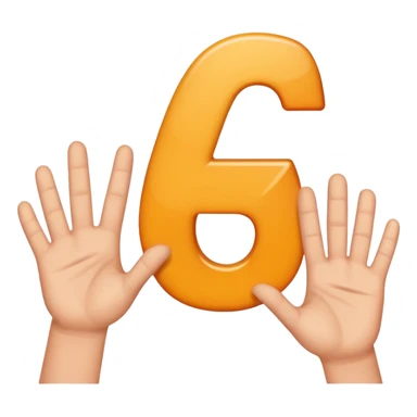 Hand making a 7 with thumb and pointer finger upside down sticker