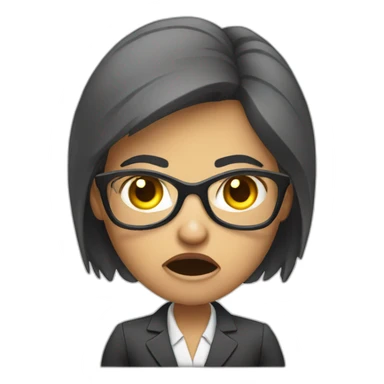 female angry accountant sticker