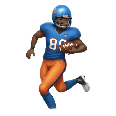 #89 catching a football wearing blue and orange sticker