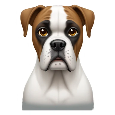 White boxer dog sticker