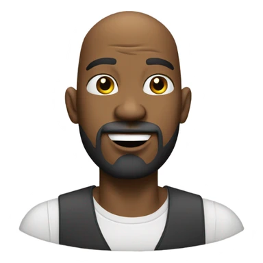 A bald, Black man with a beard and goatee blowing a kiss. sticker