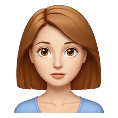 mujer blanca de pelo castaño miel corto cara medio redondita nariz bonita labios un poco finitos y ojos marrones sticker