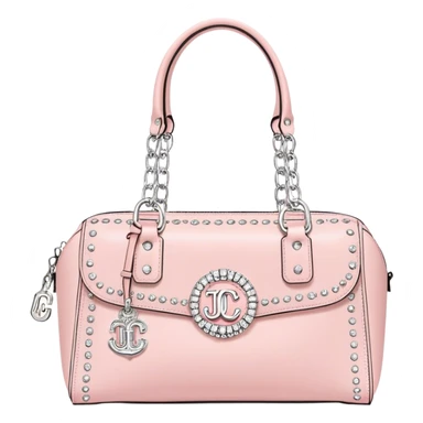pale pink juicy couture purse with big JC on the front bling bling sticker