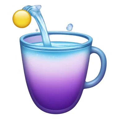Cup of water poured into sparkly purple glass  sticker
