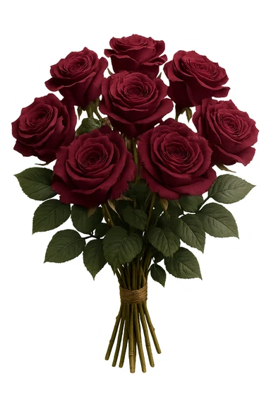 bouquet of burgundy roses , remove background sticker