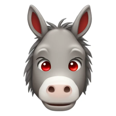 Sleepy donkey face with red eyes sticker