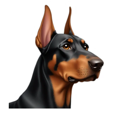 Doberman ears cropped sticker