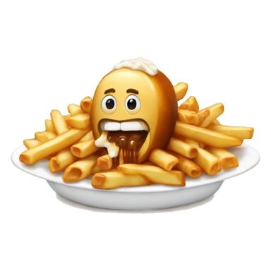 Poutine eating a poutine  sticker