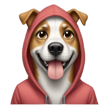Dog weating hoddi sticker