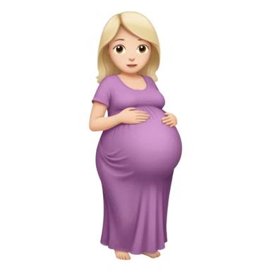 very heavily pregnant overdue lady with large belly  sticker