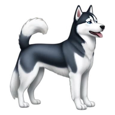 Dog Siberian Husky full-height sticker