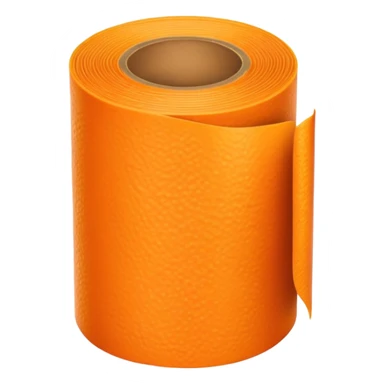A roll of orange adhesive tape sticker