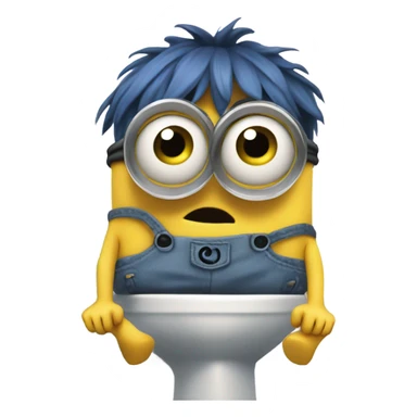Scared minion on toilet sticker