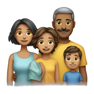 Familia de 5 personas 2 chicos 1 chica un padre y una madre sticker
