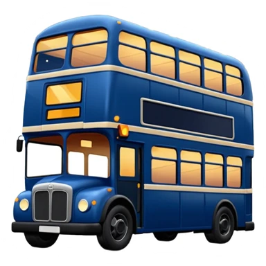 A dark blue double decker bus with cute cosy string twinkle lights draped along the outside of the bus sticker