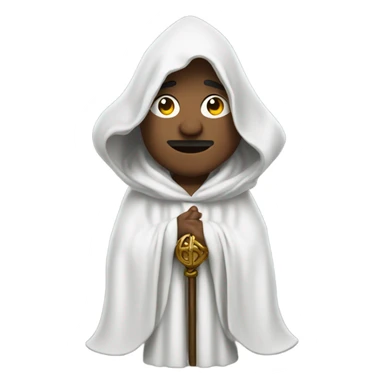 Wizard with a white robe and hood sticker