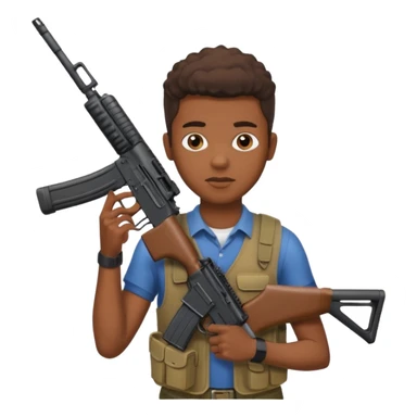 Fais moi un jeune afro américain qui tient une AR15 sticker