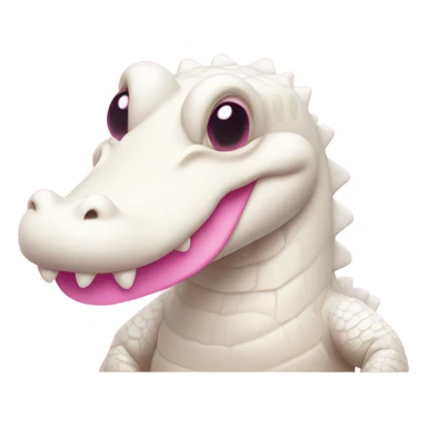 Albino alligator pink heart sticker