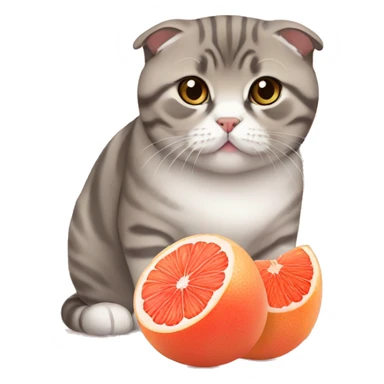 Scottish fold with grapefruit sticker