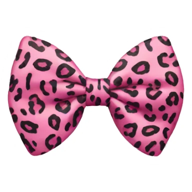 pink leopard print bow sticker