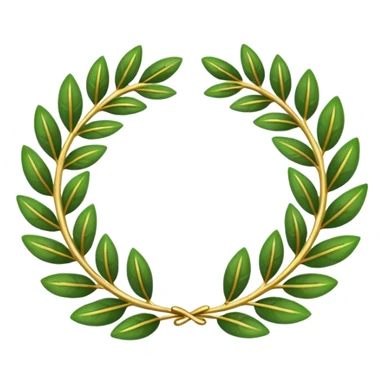 A stylized laurel wreath with thicker, cartoon-like leaves. sticker