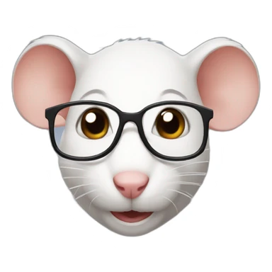nerd face rat sticker