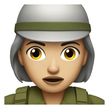 angry military woman sticker