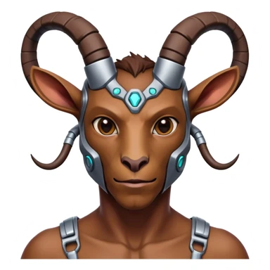 Cybernetic Goat(Ram) man 2/3 up view sticker