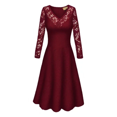 Burgundy lace dress sticker