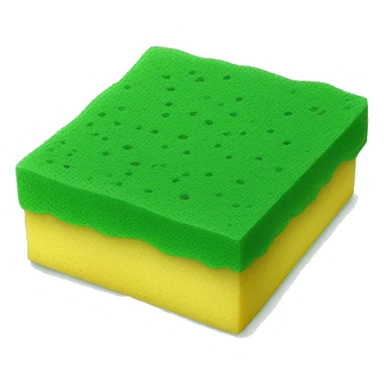 green flat square dish sponge sticker