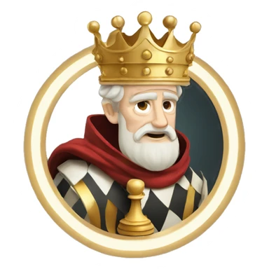 Vintage King Claudius hamlet old man big beard gold crown playing chess sticker