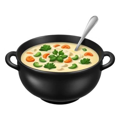 Realistic Soup in a black bowl   sticker