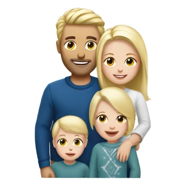 White family of 3 with a baby blond girl in christmas spirit sticker