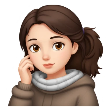 cozy girl brunette sticker