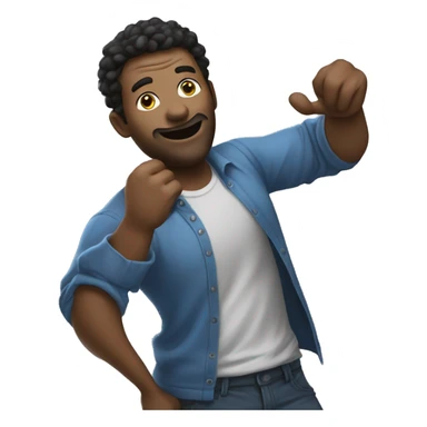 Normal emoji man from iphone doing that pose ✋😁🤚  sticker