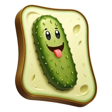 Pickle slice covered in plaque  sticker