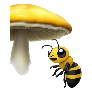Bee on a mushroom  sticker