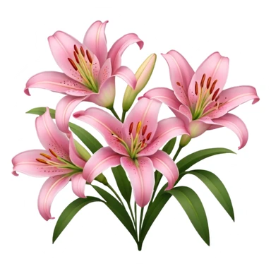 Lilies flower pink sticker