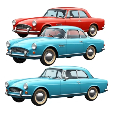 classic cars with different colors  sticker