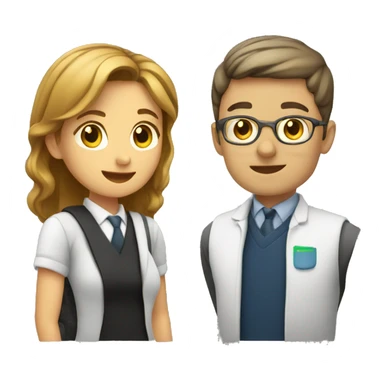 Teacher and student next to eachother sticker