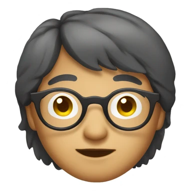 asian designer with round glasses sticker