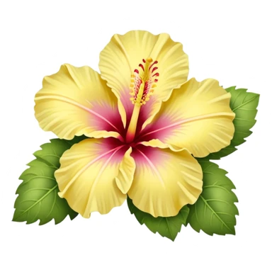 pastel yellow hibiscus sticker