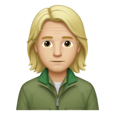 james silent hill a man with blonde long  hair and green jacket sticker