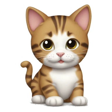 Cat love baby sticker