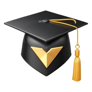 graduation cap with a video icon sticker