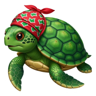 A turtle wearing a bandanna ￼ sticker