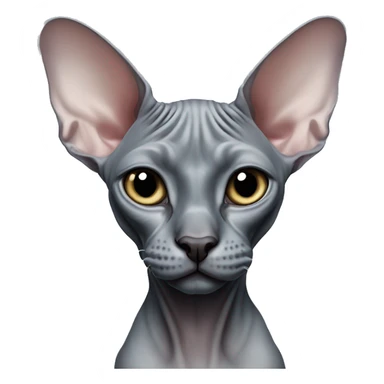 Dark grey pinkish sphynx cat with black nose an light blue eyes sticker