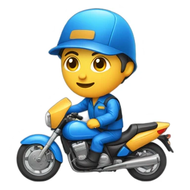 Courier blue uniforms with motorcycle car accident sticker