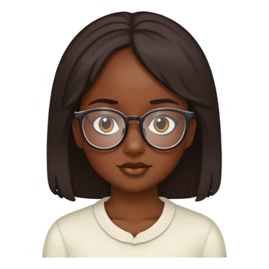 dark-skinned girl with glasses sticker